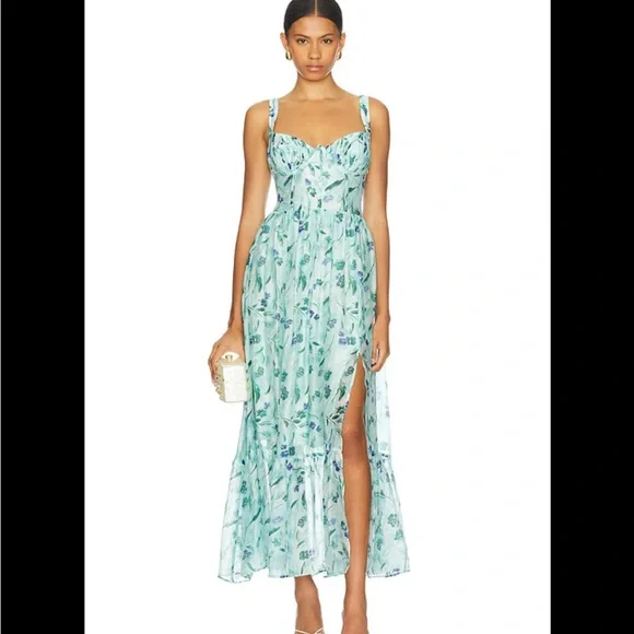 Astr | Dresses | New Astr Kelby Floral Bustier Lace Up Slit Maxi Dress Size  Medium Nwt | Poshmark